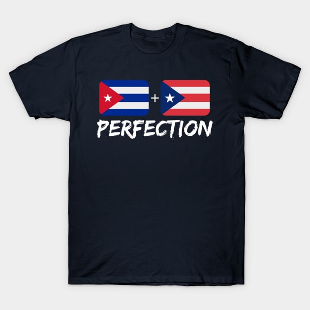 Cuban Plus Puerto Rican Perfection Heritage Mix Gift T-Shirt by Just Rep It!!